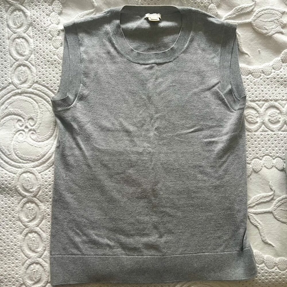 JCrew Gray Cotton Jackie Shell / Sleeveless Top